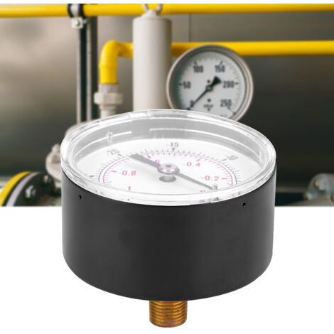 Manomètre à vide 50mm raccord BSPT 1/8 arrière -1-0 bar -30-0 inHg pour air, eau, huile, gaz