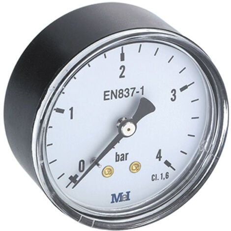 HECAPO Manomètre Axial sec Mâle 1/4" (8/13) - Ø50 mm - 0 à 10 bar - boîtier ABS - Arcanaute