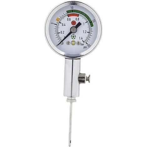 Manomètre Boule avec Aiguilles Gonflables, Jauge Pression Balle Mini Portable, Outil Baromètre pour Toutes Vannes Bille, Instrument Mesure Pression Air pour Volleyball, Basketball, Football, Rugby