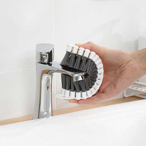 Manomètre [Brosse de Nettoyage Multifonction] - Flexible Design PE PP avec Alvéole Suspension 100g pour Sinks Bathtubs Tiles