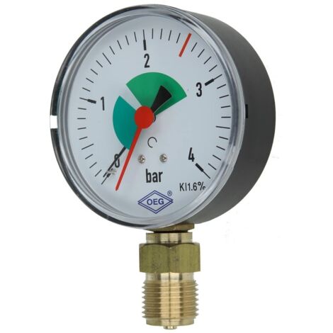 Manomètre chauffage 1/2’’ radial 80 mm