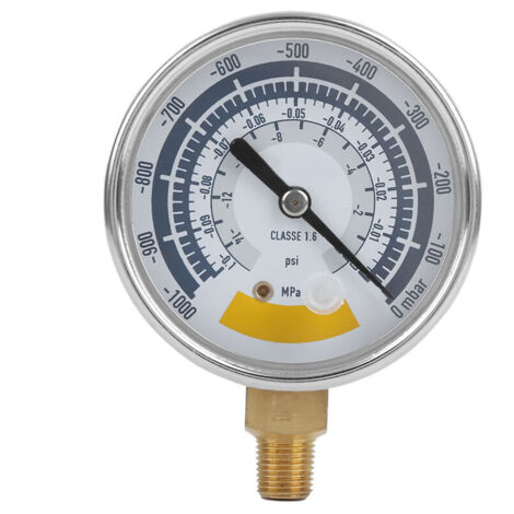 Manomètre chauffage central 0-14 psi – Acier inoxydable 304 – Connecteur NPT 1/8 pouces – Lecture facile des valeurs de pression - 0-14psi