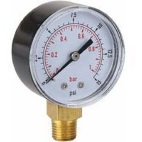 Manomètre D'aspiration 2 Pouces, Manomètre à Vide pour Compresseur D'air, Eau, Huile, Gaz, 1/4 NPT, Montage Inférieur MF