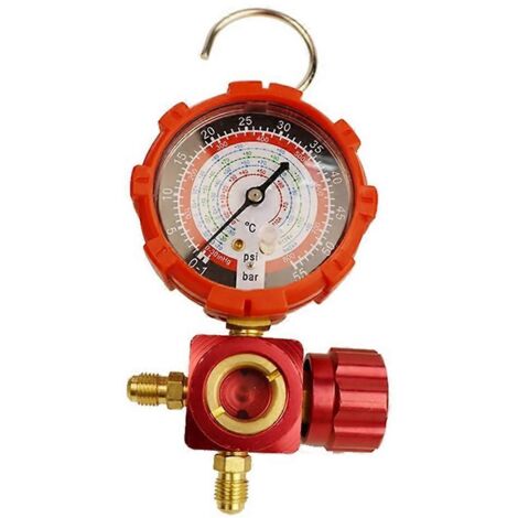 Manomètre de climatisation pour R410A R22 avec miroir visuel 500 Psi Rouge--