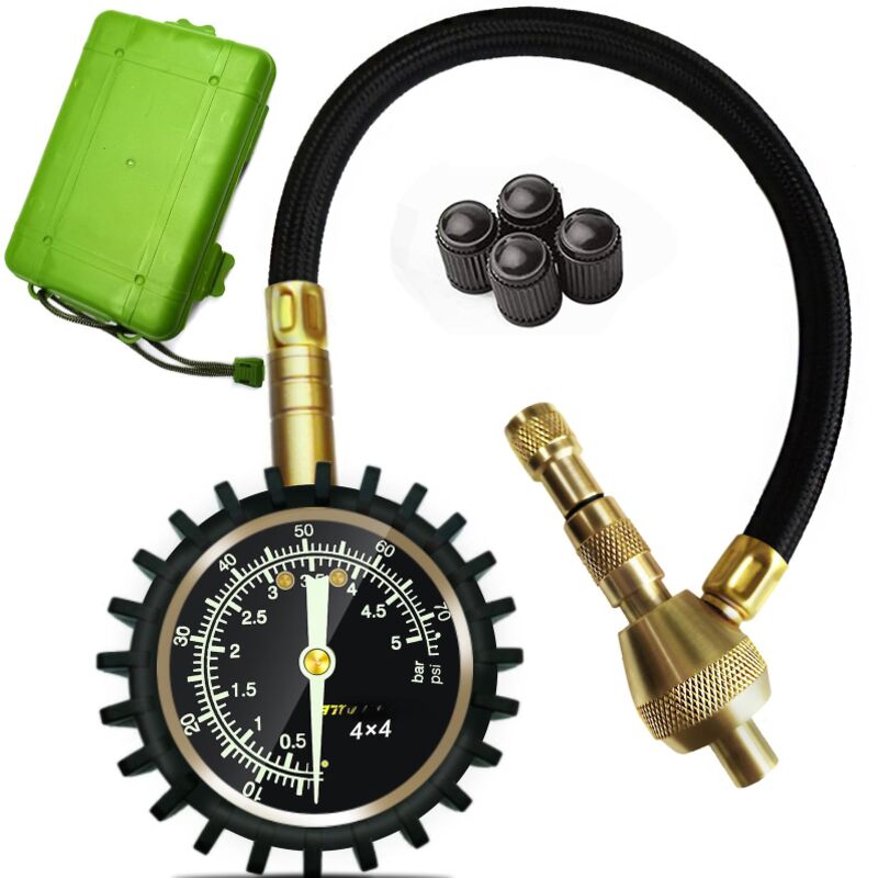Manomètre de dégonflage de pneus 2 en 1 professionnel, dégonflage rapide, embout spécial pour gros pneus 4x4, 75 psi, Couleur GD004-4