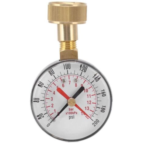 – Manomètre de pression d'eau 0 à 200 psi – Filetage femelle 3/4 – Installation facile – Compatible systèmes d'irrigation et nettoyage piscine