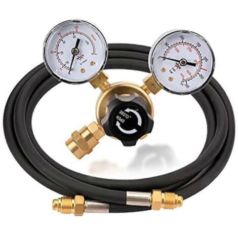 Manomètre de réglage du CO2 pour le soudage, avec tuyau de 2 m (6,6 pi), comme illustré.