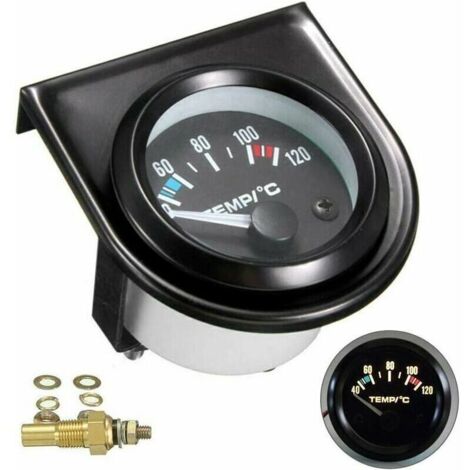 Manomètre de température d'eau pour voiture – Plage de 101,6 à 120°C – Diamètre 52mm – Installation facile – Compatible avec la plupart des véhicules