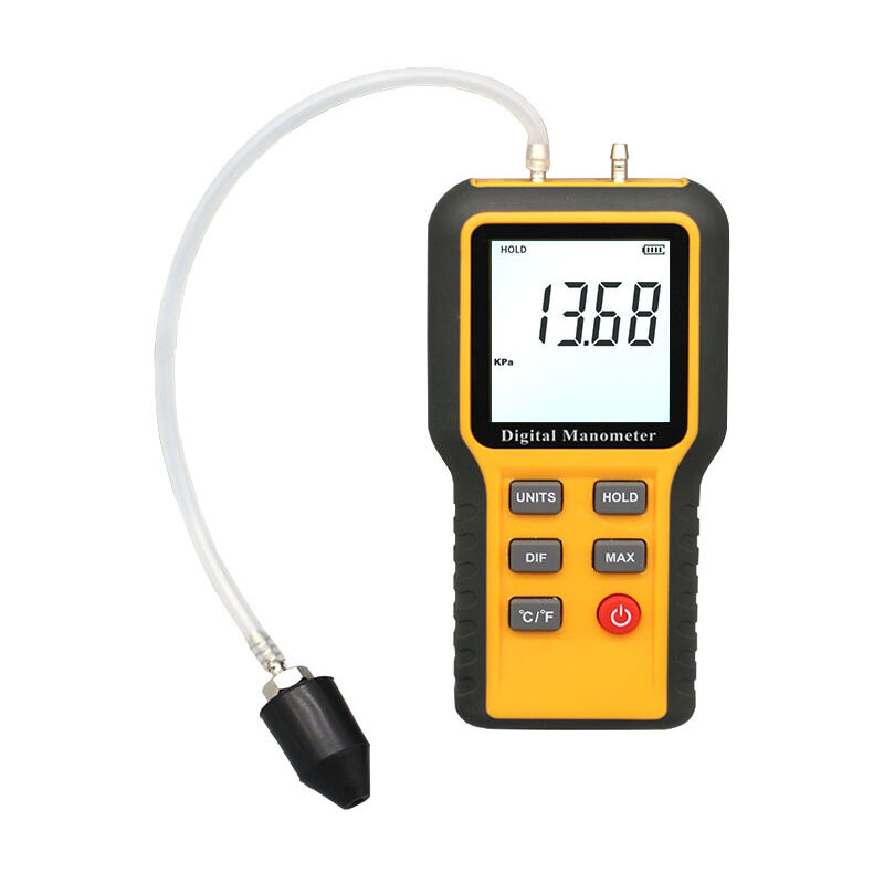 Manomètre d'essai de pression de gaz, manomètre numérique d'essai de température de gaz, manomètre numérique à basse pression