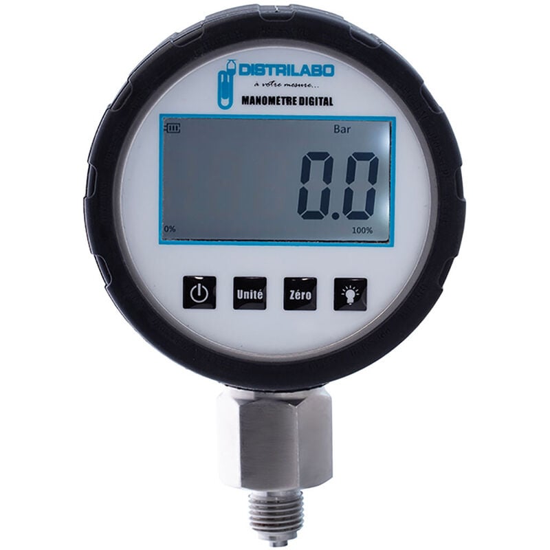 Manomètre électronique radial 0-10 bar - 1/4' (8/13) Ø80 mm - boîtier inox Thermador