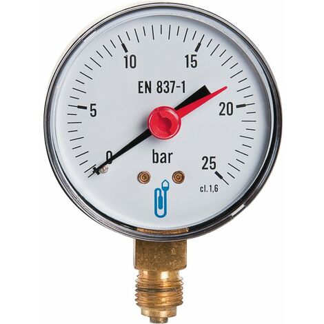 Manomètre fioul 25 bars – Sortie radiale 1/4' – Boîtier ABS pour installations plomberie – Utilisation industrielle et domestique – Besoin D'Habitat