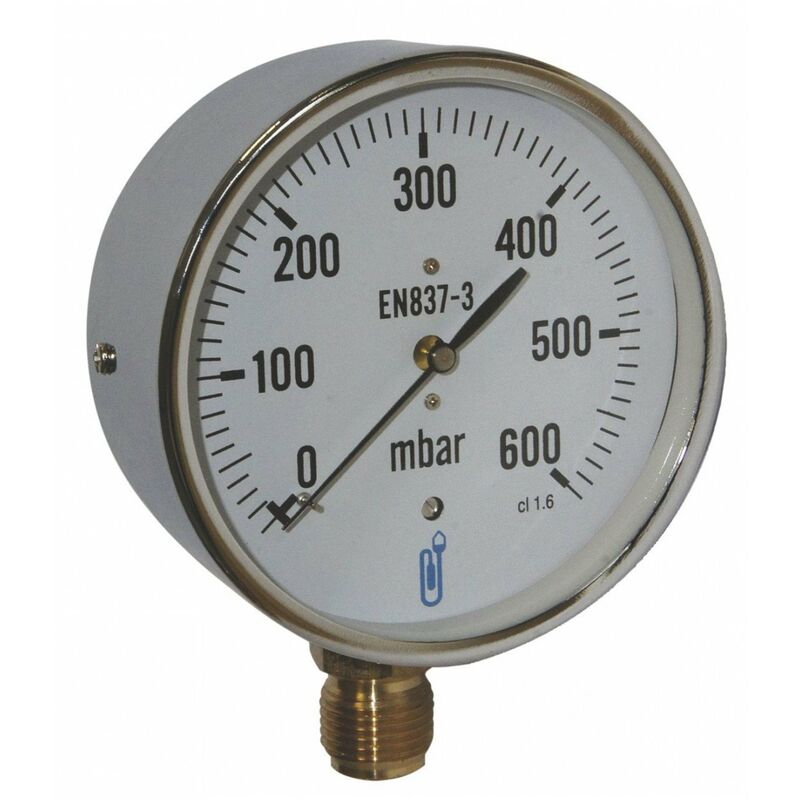 Manometre gaz d100 rv1/2 600mb