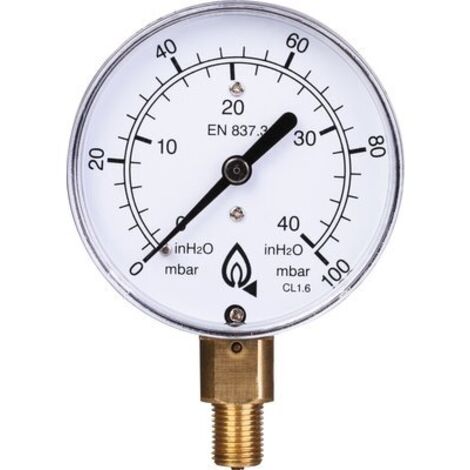 Manomètre gaz radial - 0 à 100 mbar