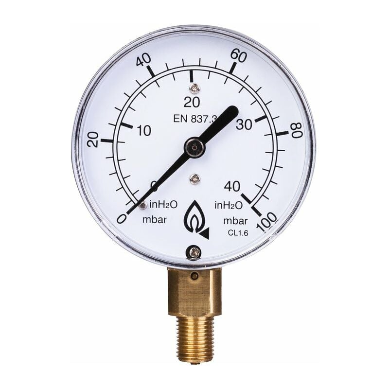 Clesse Industries - Manomètre gaz radial - 0 à 100 mbar