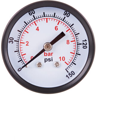 MANOMÈTRE HORLOGE 50 MM 1/4 POUCE 0-10 BAR POUR PNEUMATIQUES