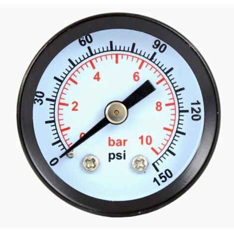 MANOMÈTRE HORLOGE JUSQU'À 10 BAR 1/4 POUCE 40MM POUR PNEUMATIQUES