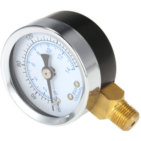 Manomètre hydraulique à cadran pour filtre de piscine, 40 mm, 0 à 200 psi (0 à 14 bar), filetage NPT 1/8".