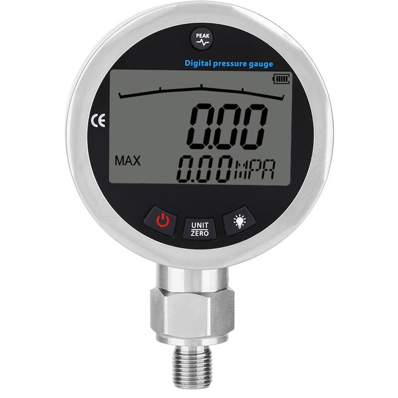 Jeffergarden - Manomètre hydraulique numérique 400BAR 0‑40Mpa 5800PSI avec connecteur G1/4