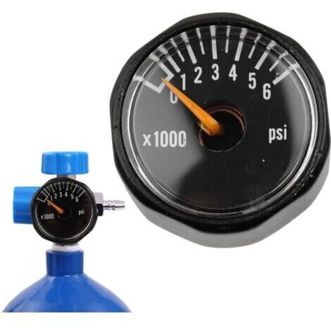 Manomètre Mini Haute Précision 1/8NPT pour CO2, Jauge de Pression Micro (6000 PSI)