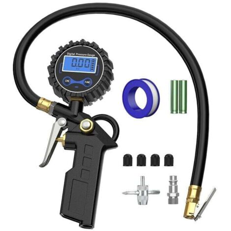 Manomètre Numérique avec Écran LCD Testeur de Pression de Pneus Gonfleur de Pneus Testeur de Pression d'Air Haute Précision 255 PSI pour Voiture Moto Voiture Camion