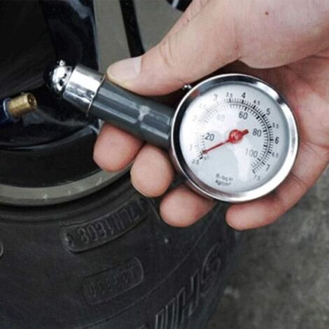 Manomètre numérique de pression pour pneus automobile – Précision haute, 100 PSI / 7,5 bar, métal robuste, fonction dégonflage intégrée, noir