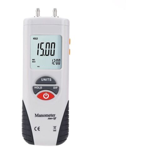Manomètre Numérique, Mengshen professionnel Digital Air Pressure Meter & Kit de jauge de pression différentielle - ± 13.79kPa / ± 2 psi, M1890