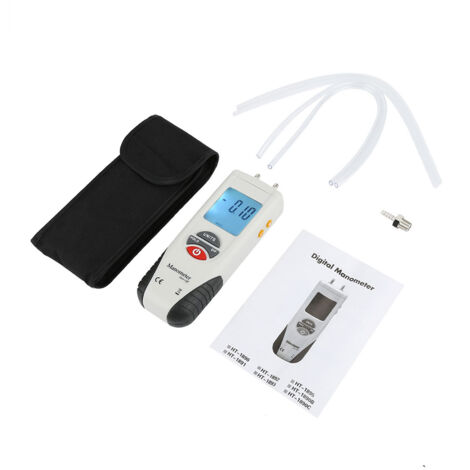 Manomètre Numérique Portable HT-1890 pour Mesure Pression Différentielle Air, 11 Unités Sélectionnables