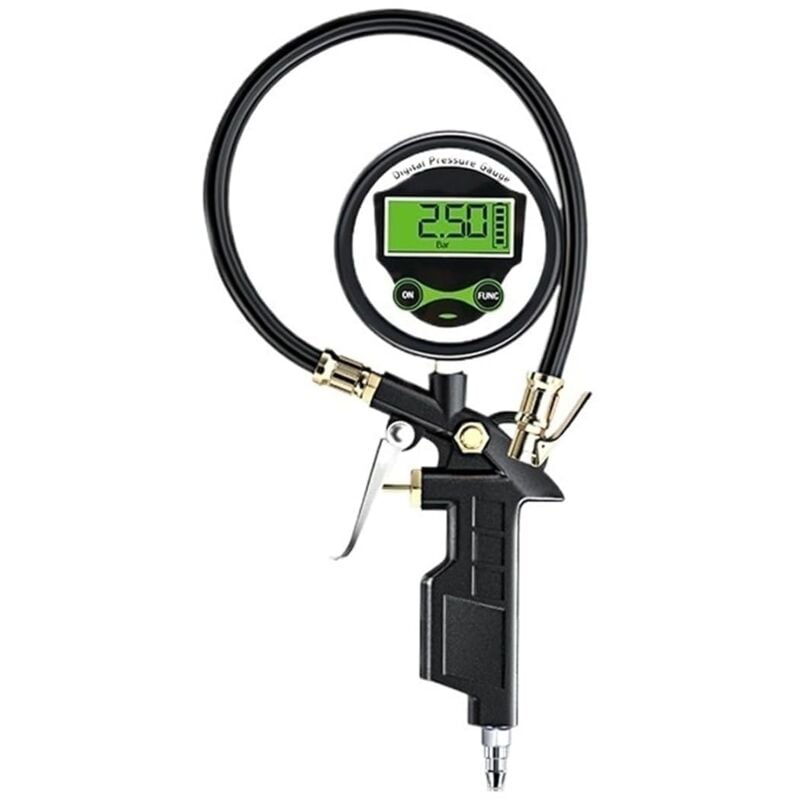 Manomètre numérique pour gonfleur de voiture, vélo et moto avec manomètre (aiguille mécanique)