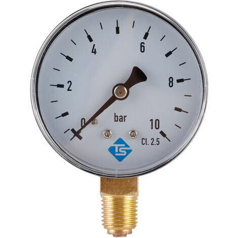 Manomètre pneumatique, manomètre hydraulique, manomètre 0-10 bar, filetage NPT 1/4 pouce
