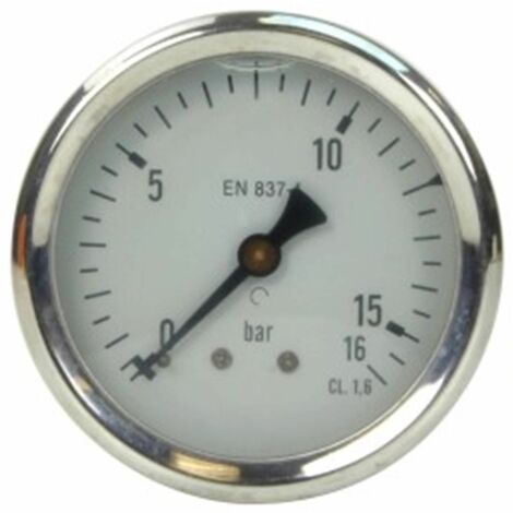 Manomètre Pression Eau UHARBOUR 0-11 Bar / 160 PSI Double Échelle - 3/4 BSPT à 1/2 BSPT, Montage Inférieur, Protection Caoutchouc Noir