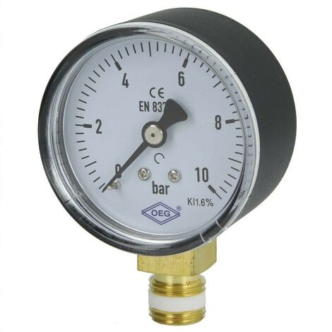 Manomètre R 1/4" radial 50 mm de 0 à 10 bars