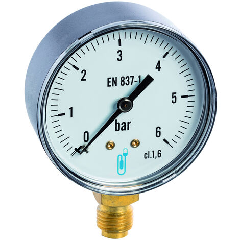 100 mm Manomètre horizontalement ø 80 classe 2.5 air comprimé sous vide Manomètre
