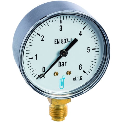 Manomètre sec Radial 0 - 6 bars 1/4 GAS - Pompe&Moteur