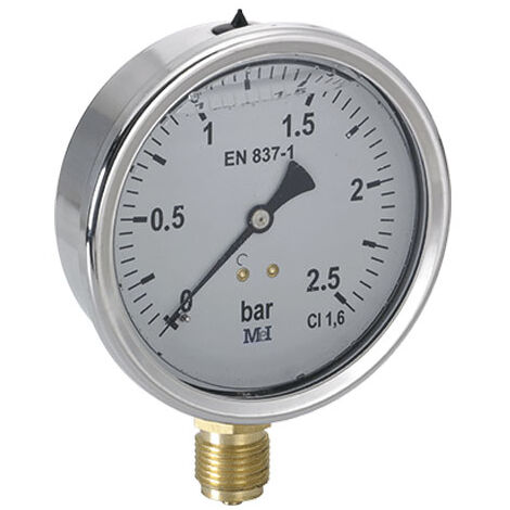 Manomètre Radial Glycérine Mâle 1/4" (8/13) - Ø50 mm - 0 à 10 bar - Arcanaute