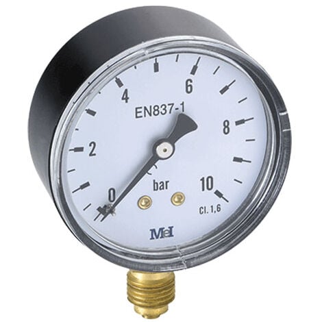 HECAPO Manomètre Radial sec Mâle 1/4" (8/13) - Ø 50 mm - 0 à 16 bar - boîtier ABS - Arcanaute