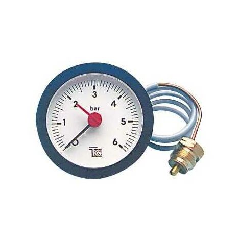Manomètre rond 43mm avec capillaire 1500mm – Plage de pression 0 à 4 bars – Lecture précise pour systèmes divers – TG