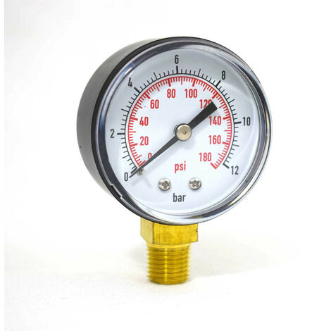 Manomètre sec radial 0 - 12 bars 1/4' Gas – Pression max 12 bars – Construction robuste pour environnements industriels – ADG