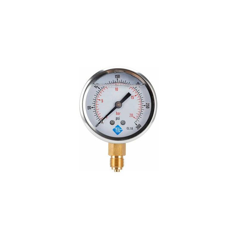 Misuratore Pressione Acqua Dn50 Manometro Per Aria Compressa E Acqua - Scala 0-15 Bar, Attacco 1/4", Diametro DN50, Ideale Per Compressori E Impianti Idraulici Mandrino 4 Griffe - Foto 3