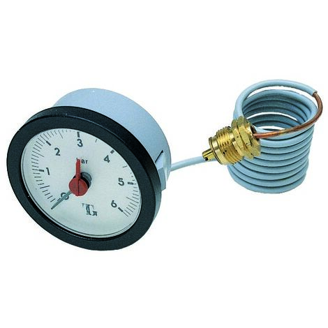 Manometro ad incasso ø 52 manometro incasso d.52 c/cap.1.5mt scala 6bar att.1/4"gas