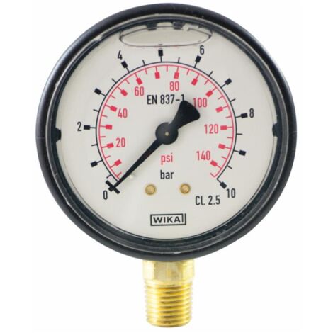 Manometro alla glicerina Ø 63 mm con scala 0-10 e attacco M1/4"