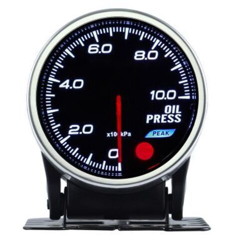 Manometro Analogico Pressione Olio BAR Oil Press Gauge 52mm 12V Auto Doppio Ingresso Alimentazione 10 Colori