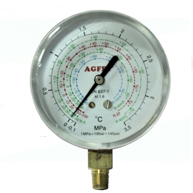 

Manometro Baja Temperatura R22, R134A, R407C/b63mm Sin Puente