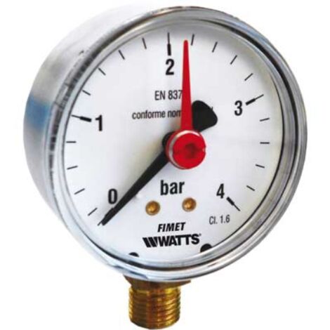 Manometro cassa in acciaio ø 80 laterale 0 -16 bar g 3/8  Watts industries