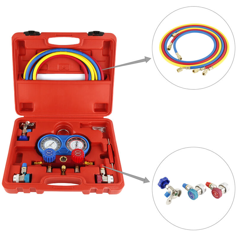 

Manometro de dos vías medidor de presión gases para aire acondicionado Kit