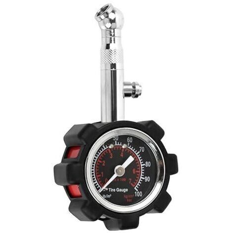 Manómetro de neumáticos, manómetro de neumáticos 7 bar 100 psi con esfera grande de 1,5 pulgadas, manómetro de neumáticos mecánico profesional para coches de motocicleta