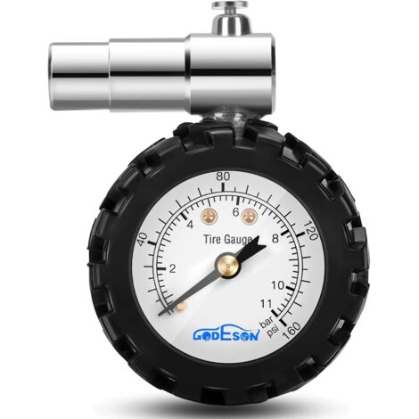 Manómetro de presión de neumáticos, manómetro, manómetro de presión de neumáticos de 0-160 psi/11 bar para válvula Presta, manómetro mecánico, sin batería