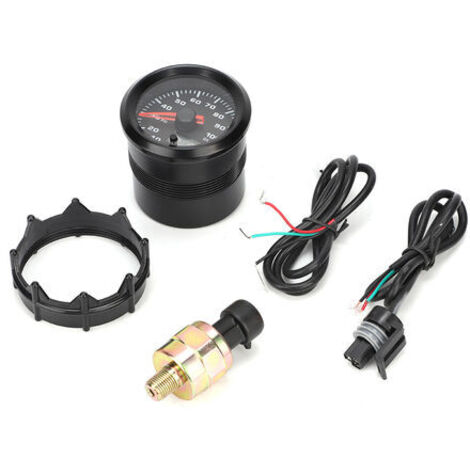 Manómetro digital de presión de aceite de 52 mm con pantalla retroiluminada y motor paso a paso para una respuesta rápida. Compatible con todos los coches de gasolina.