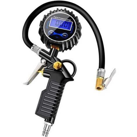 Manómetro digital para neumáticos, pantalla LCD de alta precisión, manómetro multifuncional para neumáticos, 220 PSI.
