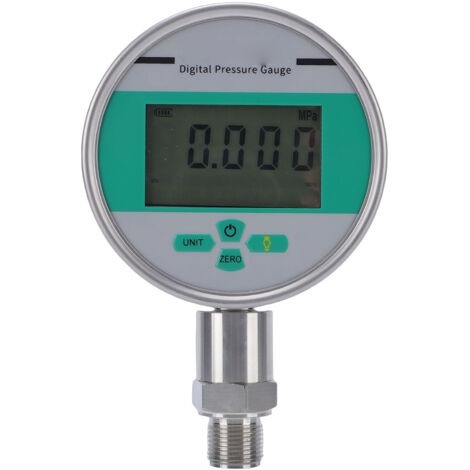 Manometro digitale da 0-16 bar, quadrante in acciaio inox da 4 pollici, IP65, filettatura M20x1.5, precisione 0,4% - Idraulica e pneumatica