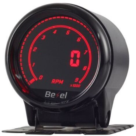Manometro Digitale LCD Contagiri RPM Gauge 52mm 12V Auto Doppio Ingresso Alimentazione 10 Colori Remote Controllo Bottone